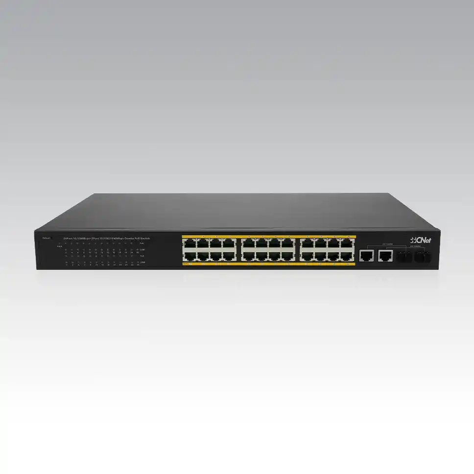 CSH-2422GSP CNet CSH 2422GSP 24 Port Fast Ethernet PoE + 2x Gigabit Combo Port PoE Switch 300W 