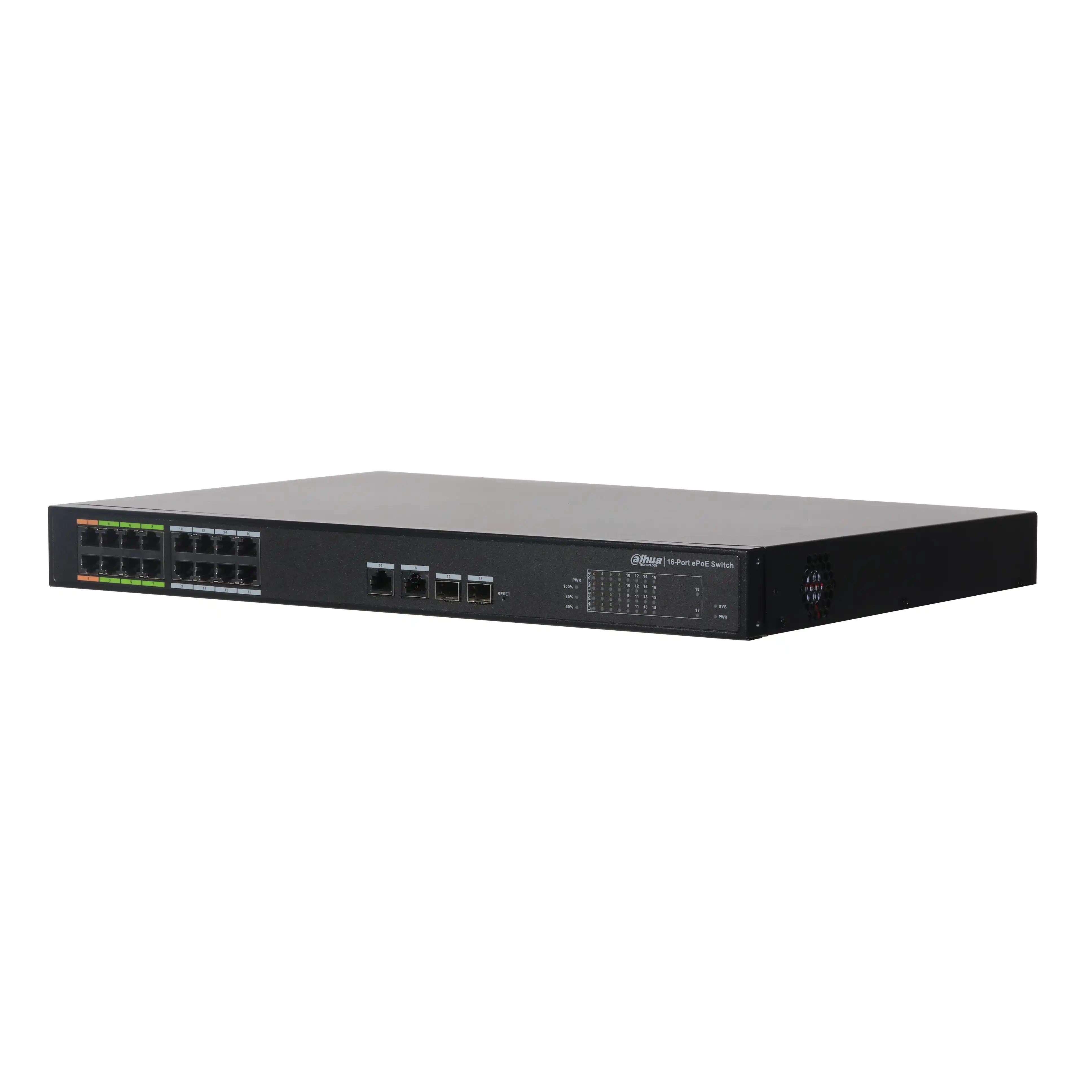 LR2218-16ET-240 16 Port PoE (8 Port ePoE) Ethernet Switch (8FE PoE + 8FE ePoE + 2GE + 2GE Kombo, Toplam 240W PoE ) 