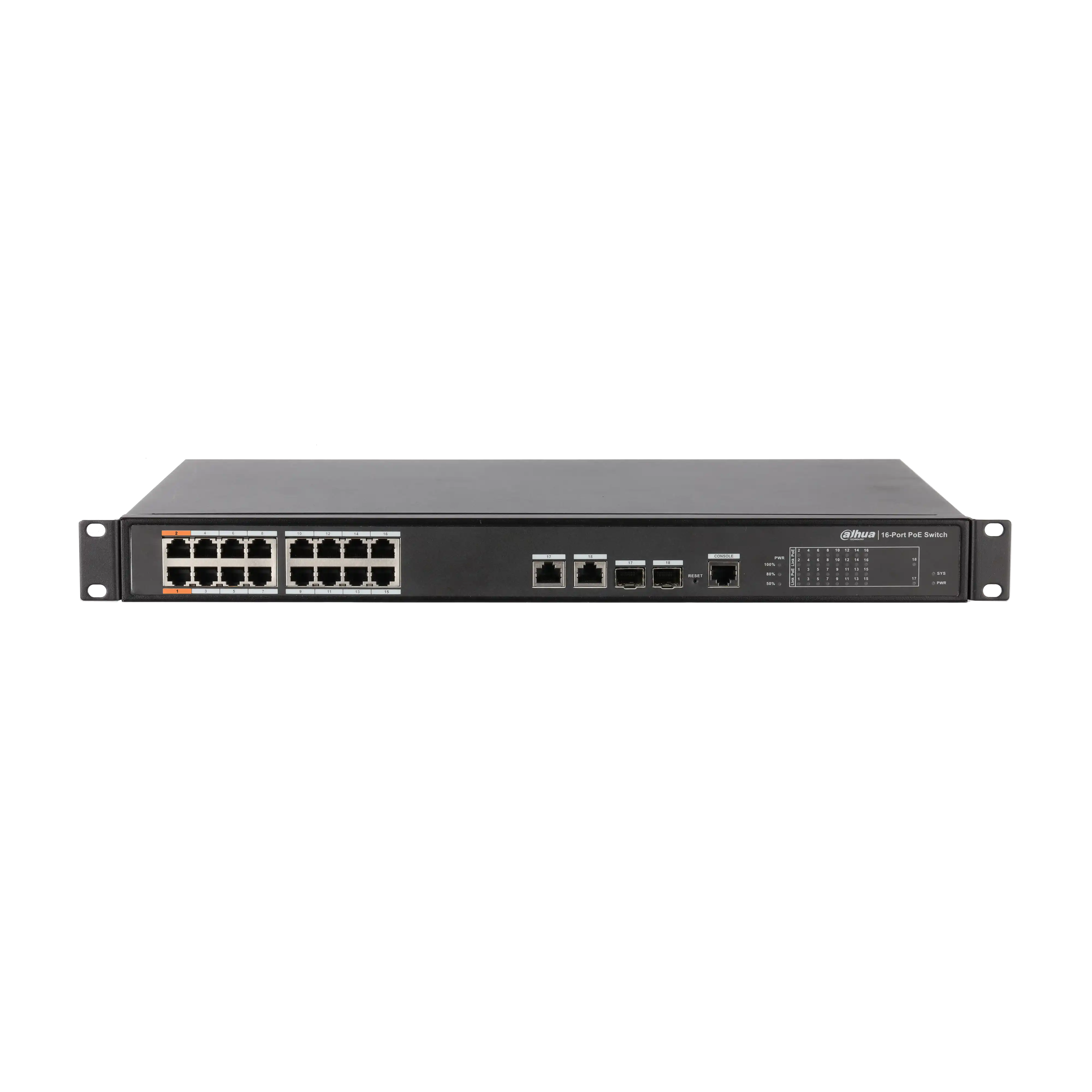 PFS4218-16ET-190 16 Port PoE Switch (16FE PoE + 2GE Kombo + 2GE SFP Kombo Toplam 190W PoE ) 