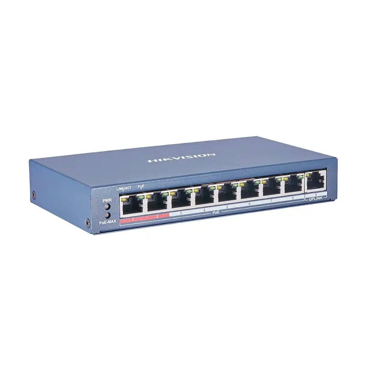 DS-3E0109P-E/M(B) Yönetilemez L2 8 port 10/100 RJ 45 PoE switch. 