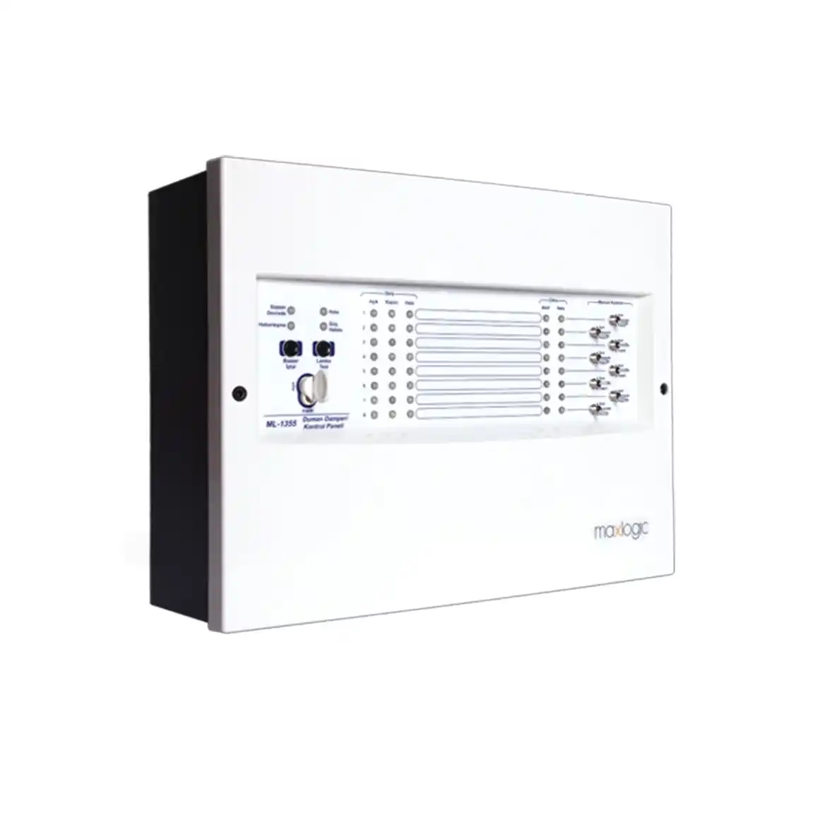 ML-1355/M Maxlogic Lloyd Sertifikalı Adresli 16lı I/O Modülü (8Giriş/8Çıkış)Duman Damperi Kontrol Paneli,Toggle Switch Kartlı