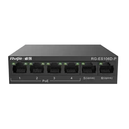 RG-ES106D-P 4-Port 10/100Mbps + 2 Upper-link Port 