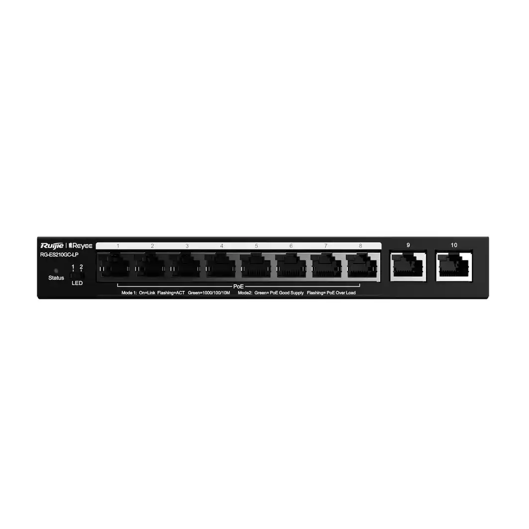 RG-ES210GC-LP 10-Port Gigabit Smart POE Switch 